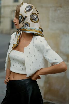 Maeve Embellished Crop Knit Tube Top