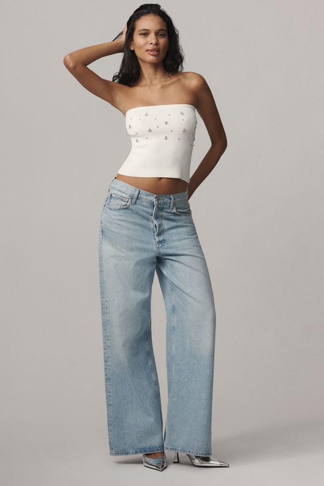 Maeve Embellished Crop Knit Tube Top #2