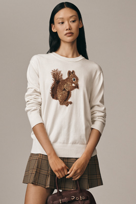 Maeve Textured Icon Sweater In White