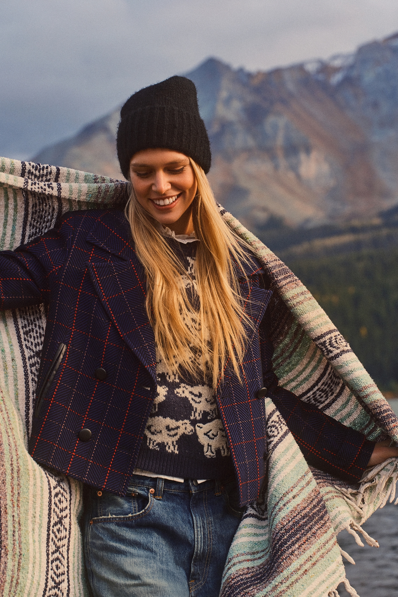 Maeve Crew-Neck Sheep Motif Sweater