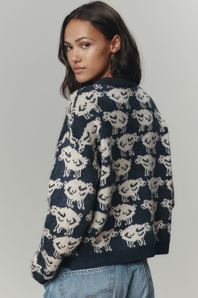 Maeve Crew-Neck Sheep Motif Jumper #1