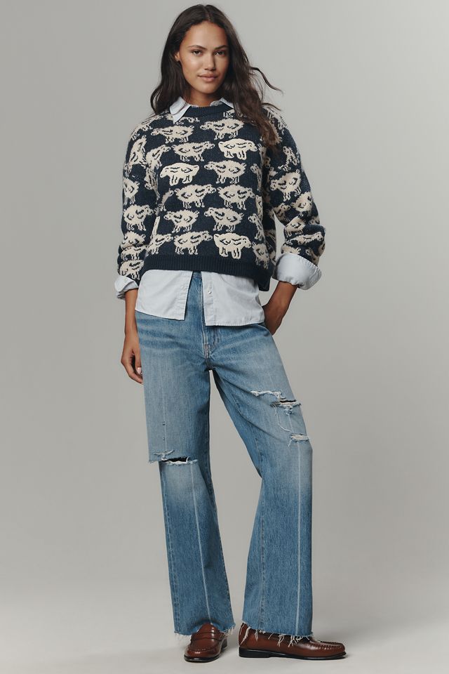 Maeve Crew-Neck Sheep Motif Jumper #3