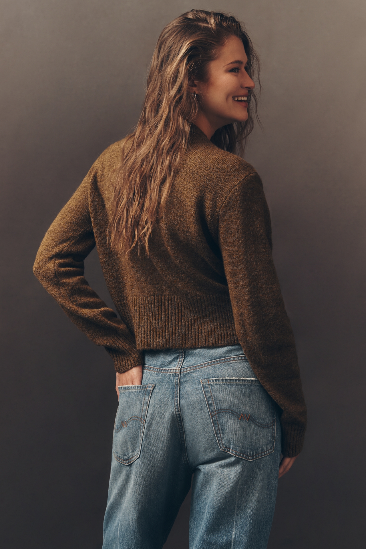 Pilcro Crystal V-Neck Cardigan Sweater