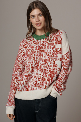 Pilcro Crew-neck Holiday Graphic Sweatshirt In Multi