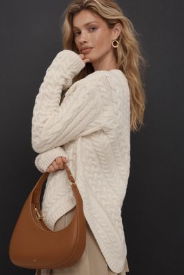 Maeve Crew-Neck Asymmetric Cable-Knit Sweater