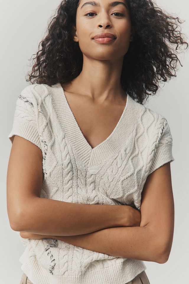 Pilcro Cable-Knit Twofer Sweater #2