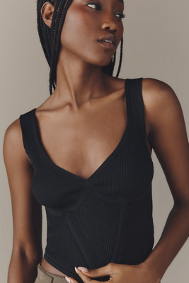 Sleeveless V-Neck Cropped Sweater Tank Top