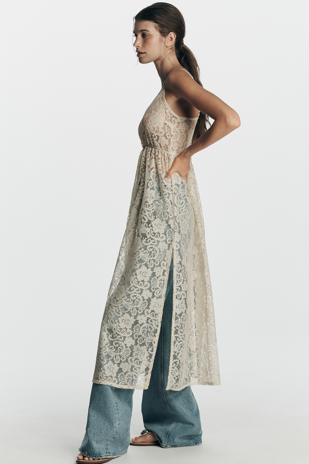 By Anthropologie Twofer Lace Sweater Dress