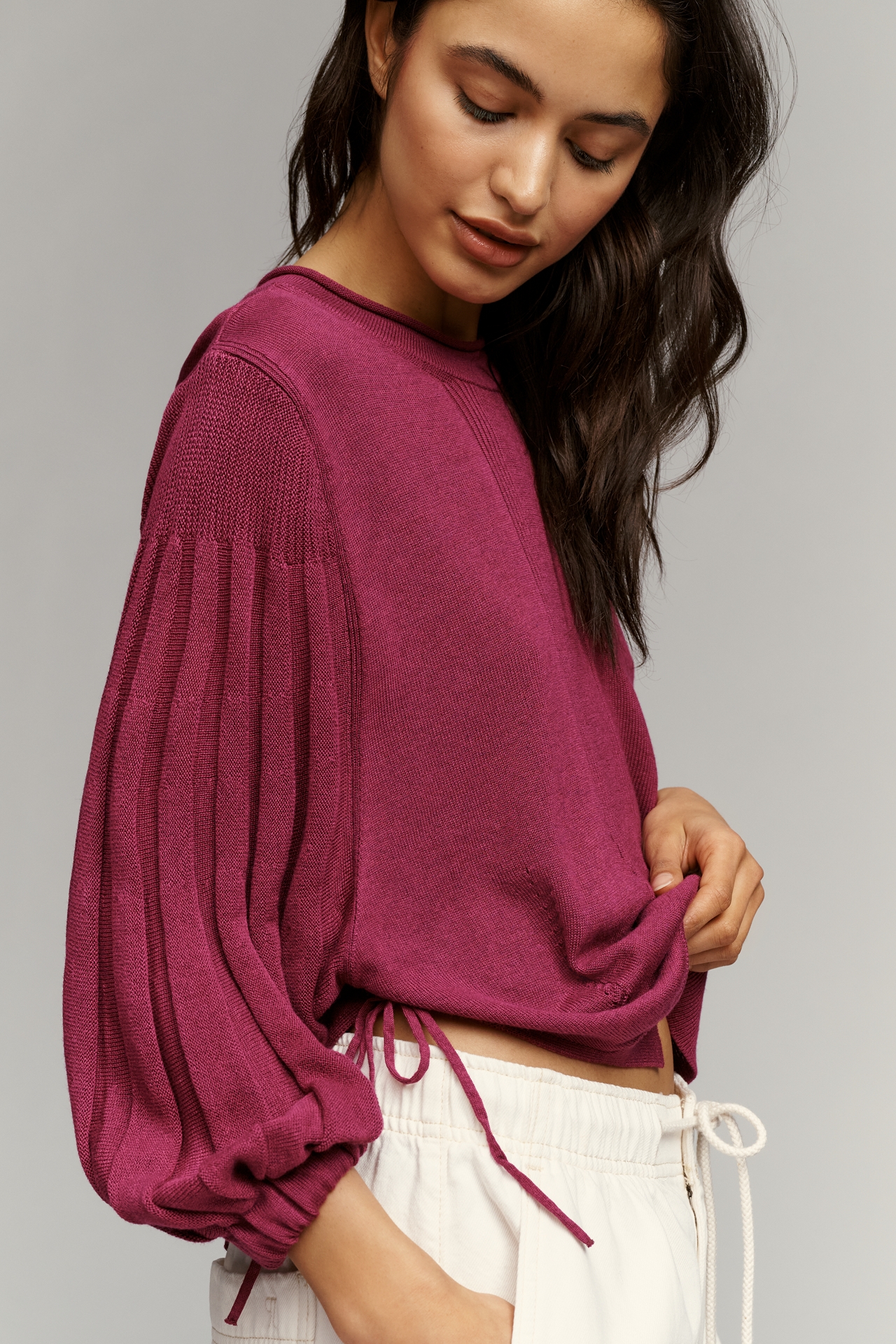 By Anthropologie Balloon Sleeve Swing Sweater