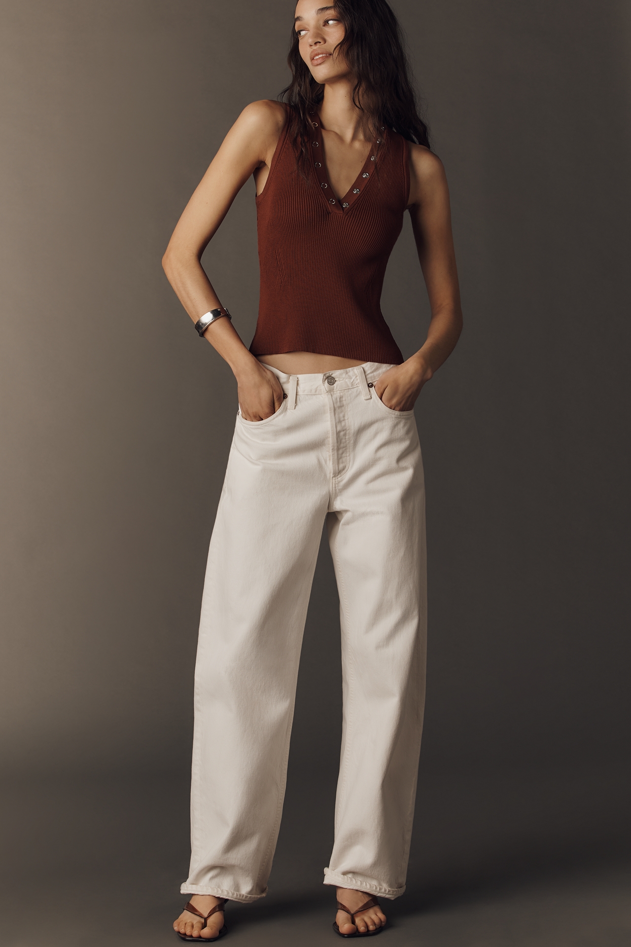 Ribbed Hardware Sweater Tank Top by Maeve
