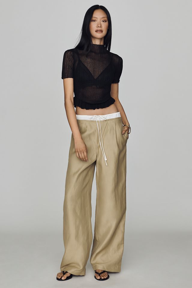 By Anthropologie Semi-Sheer Ruffle-Hem Sweater #3