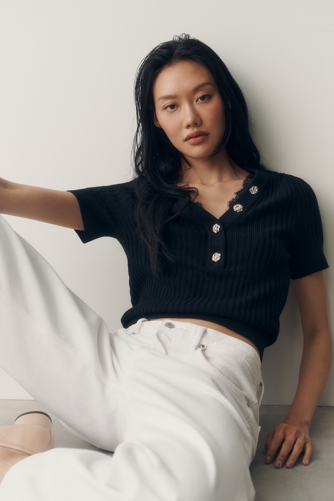 Maeve Lace-Trim Sweater