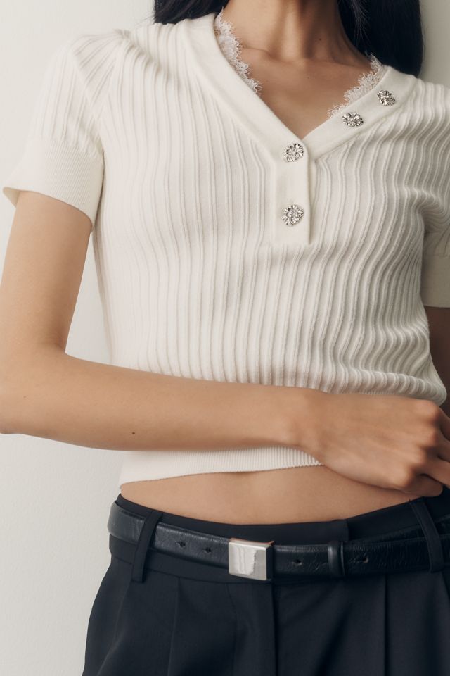 Maeve Lace-Trim Sweater #3