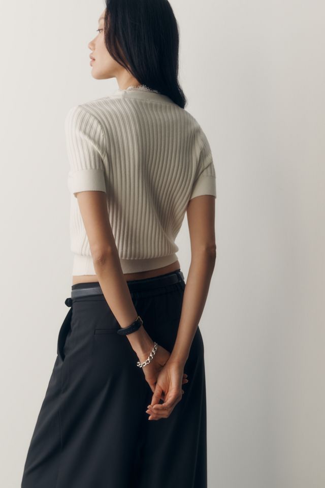 Maeve Lace-Trim Sweater #4