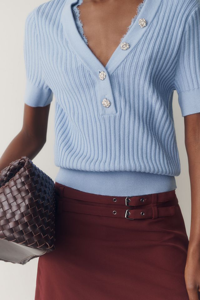 Maeve Lace-Trim Sweater #1