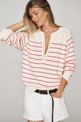 Pilcro Cotton Henley Top
