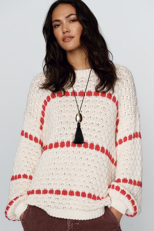 Maeve 100% Cotton Bubble Knit Sweater #1