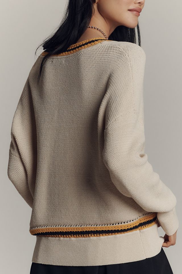 rag & bone Meghan Crochet-Trim V-Neck Sweater #2