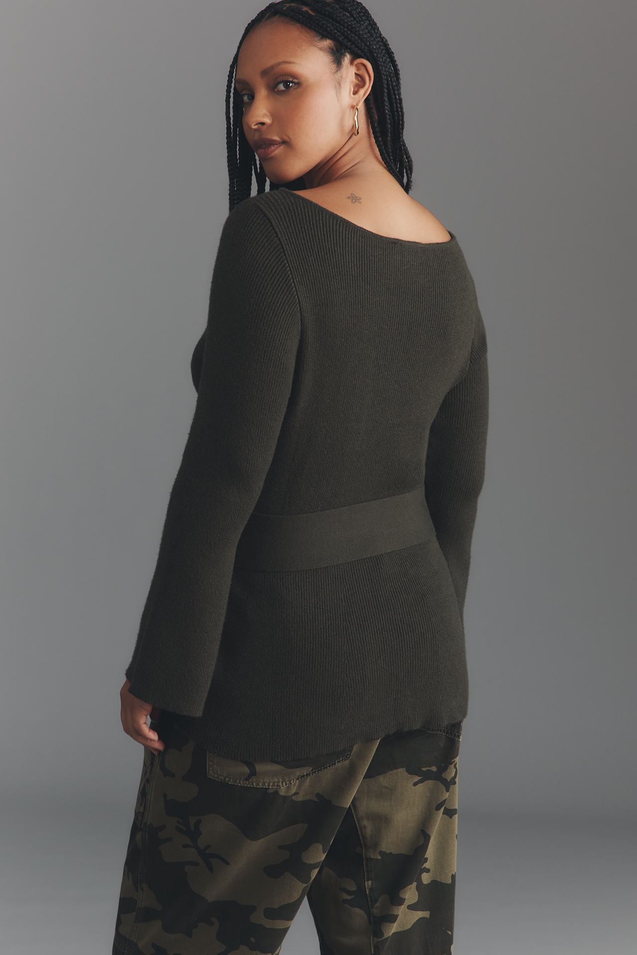 Eloquii Plus Long-Sleeve Belted Top