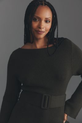 Eloquii Plus Long-Sleeve Belted Top