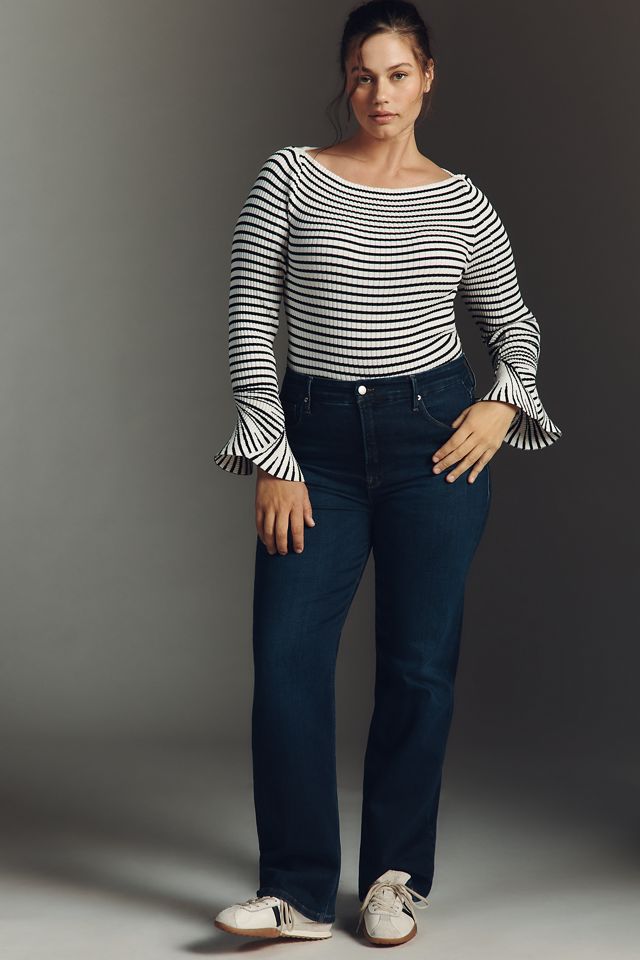 Eloquii Plus Long-Sleeve Boat-Neck Stripe Top #2