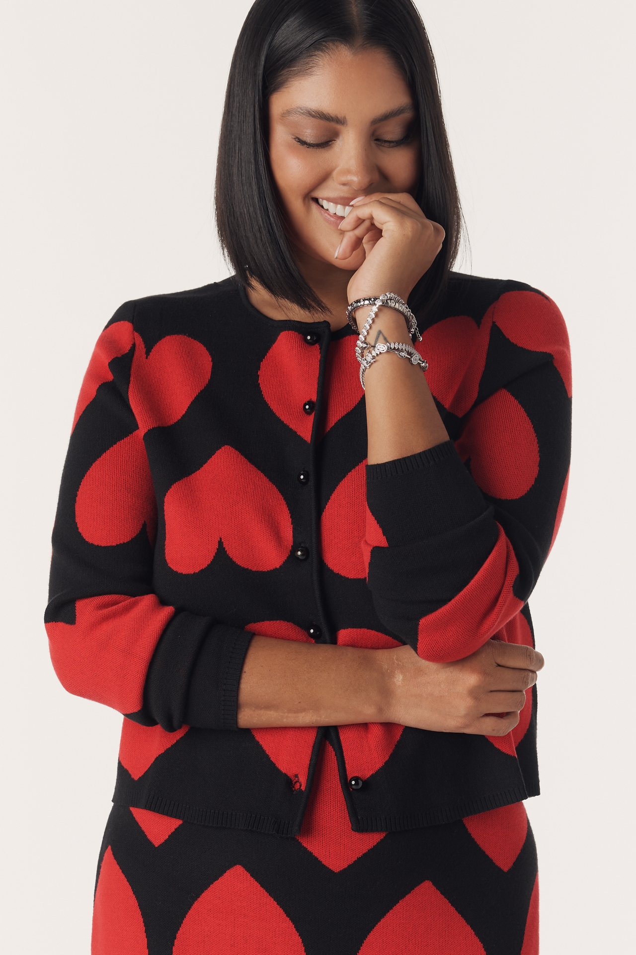 Eloquii Heart Icon Cardigan Sweater