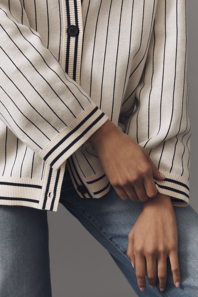 Baum und Pferdgarten Cissi Long Sleeve V-Neck Striped Cardigan Sweater #3