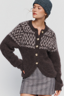 Baum und Pferdgarten Colin Alpaca Blend Fair Isle Cardigan by Anthropologie