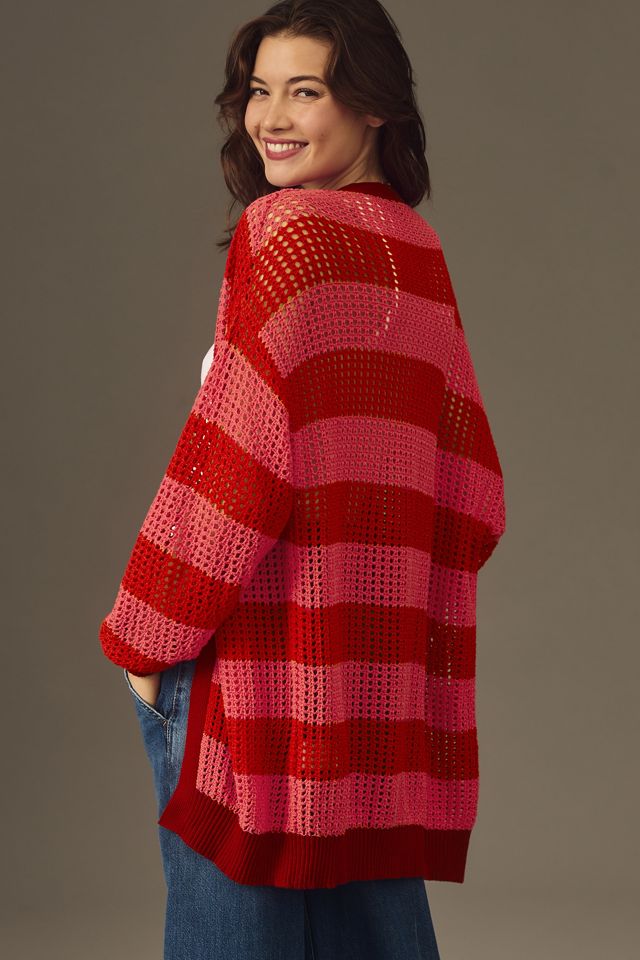 Farm Rio Striped Open-Front Cardigan Sweater #1