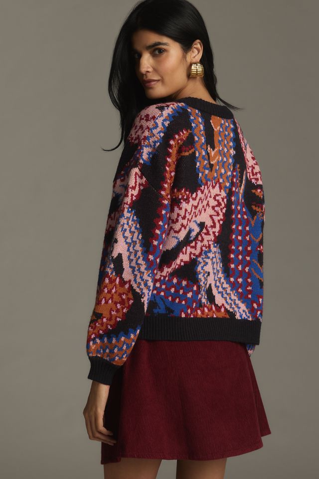 Farm Rio Patterned Pullover Sweater #1