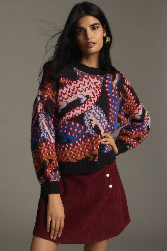 Farm Rio Patterned Pullover Sweater #3