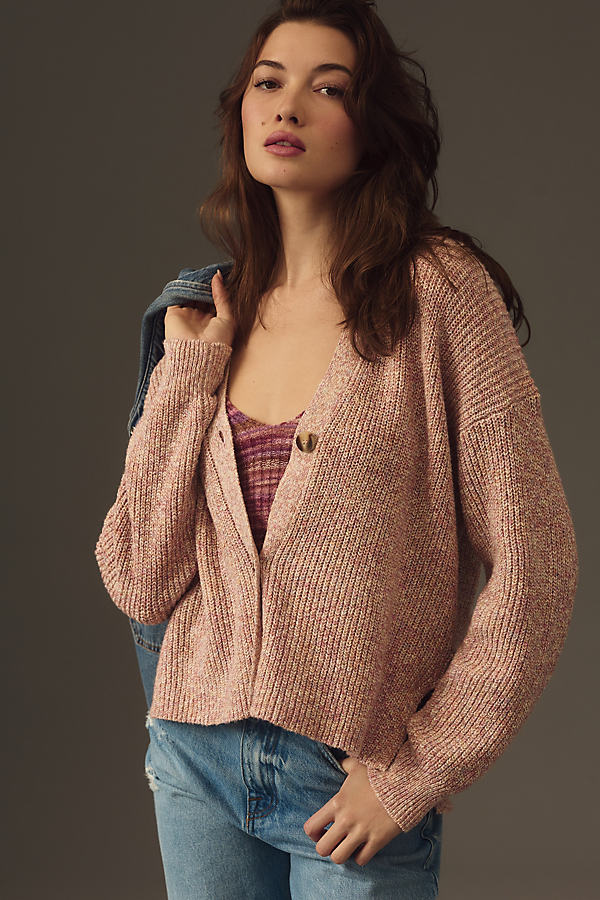 Michael Stars V-neck Cardigan Sweater In Pink