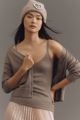 Michael Stars Nomi Camisole Sweater In Grey