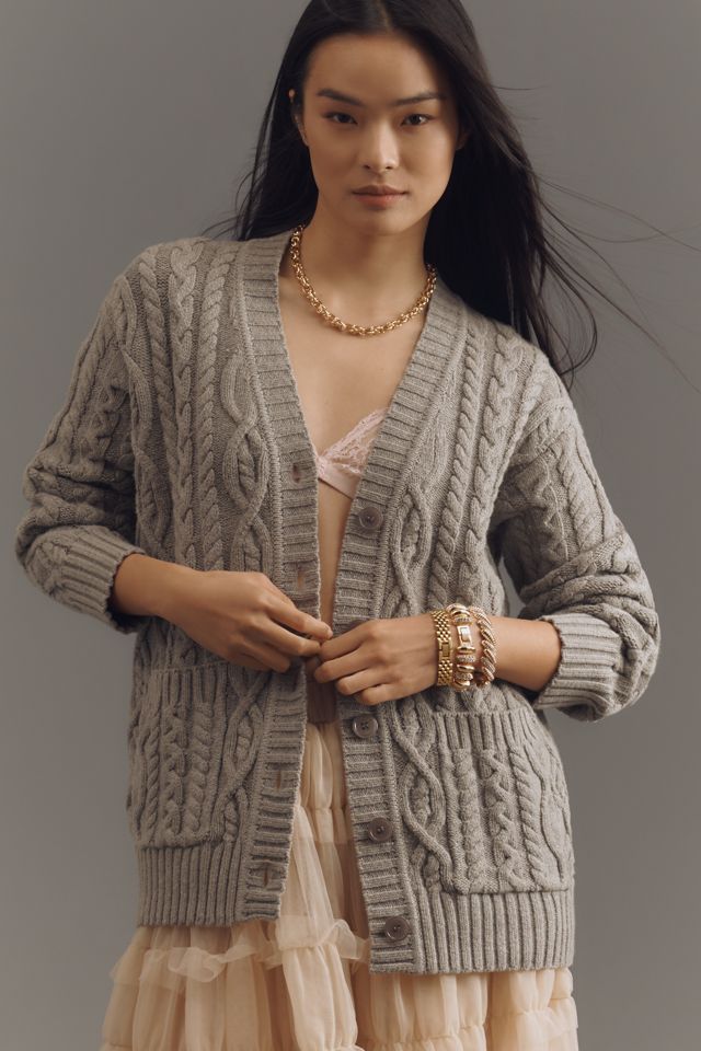 Michael Stars Walsh Cabled Cardigan Sweater | Anthropologie