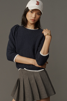 MICHAEL STARS LEONORA PUFF-SLEEVE SWEATER 