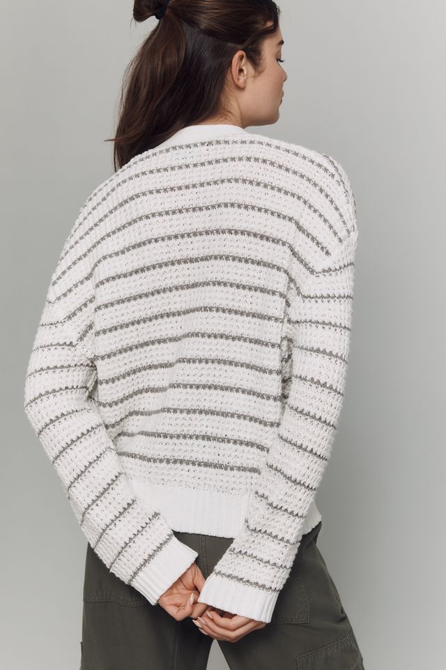 Michael Stars Dodi Striped V-Neck Cardigan Sweater #1