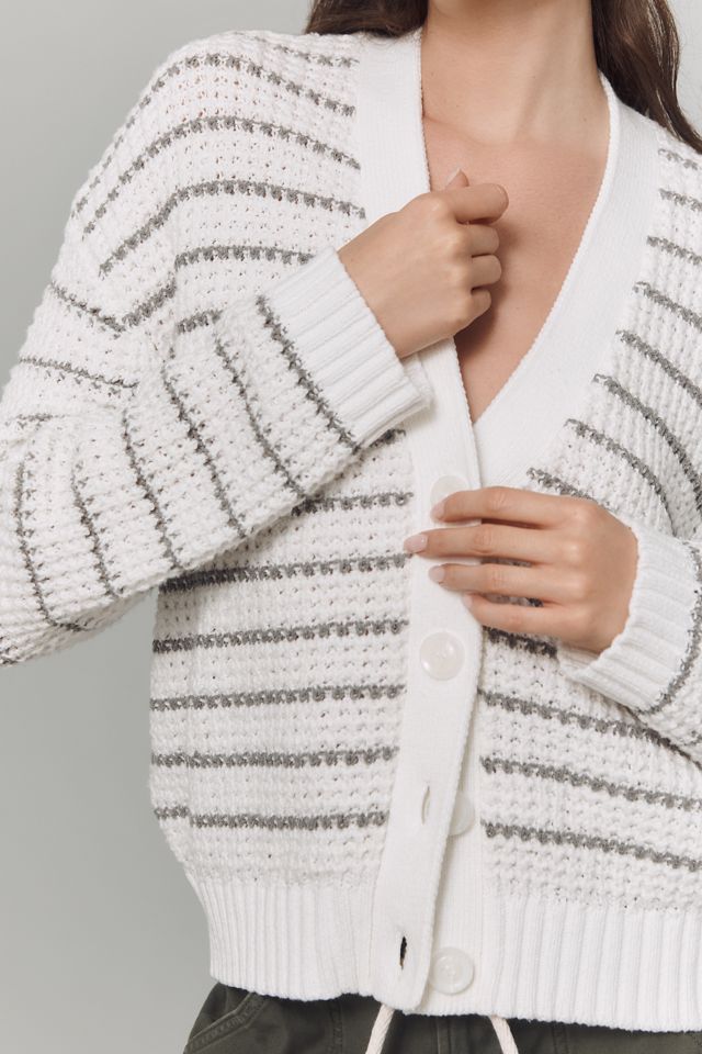 Michael Stars Dodi Striped V-Neck Cardigan Sweater #3