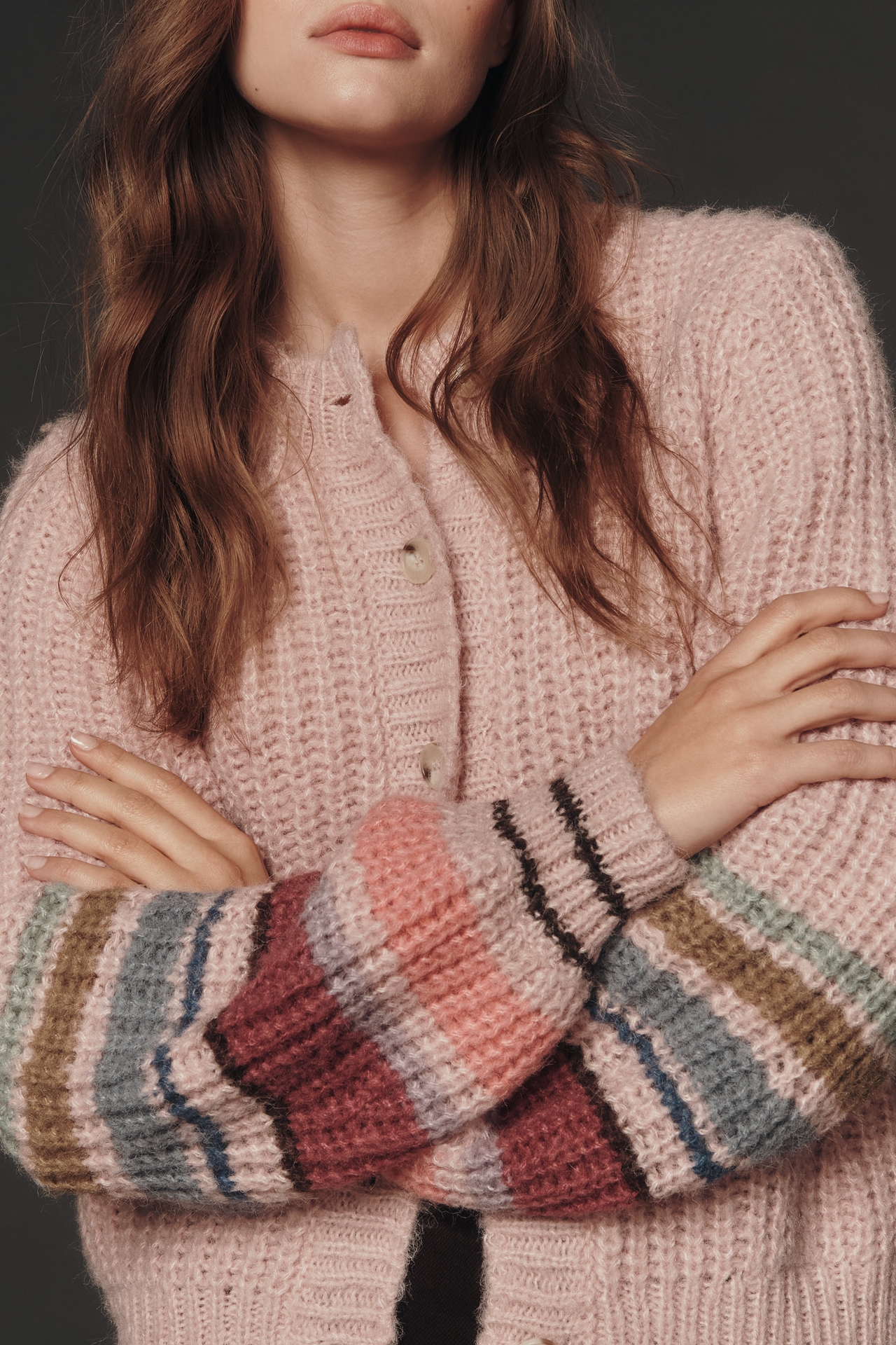 Michael Stars Lumi Stripe Sleeve Cardigan Sweater