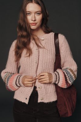 Michael Stars Lumi Stripe Sleeve Cardigan Sweater