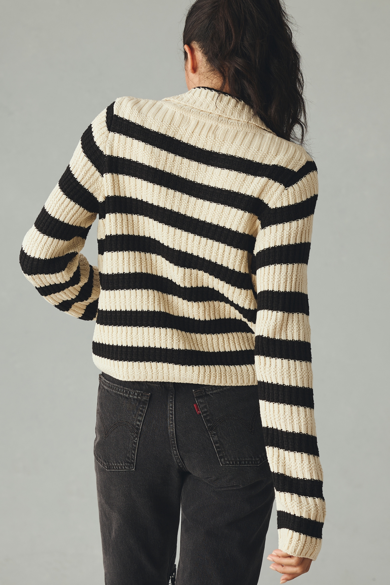 The Greta Polo Cardigan Sweater by Maeve