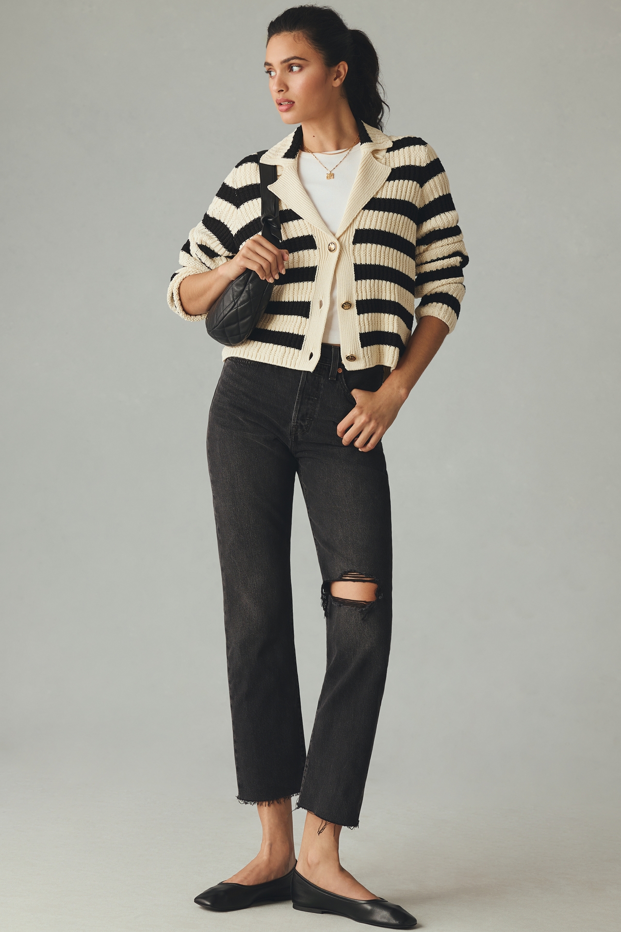 The Greta Polo Cardigan Sweater by Maeve