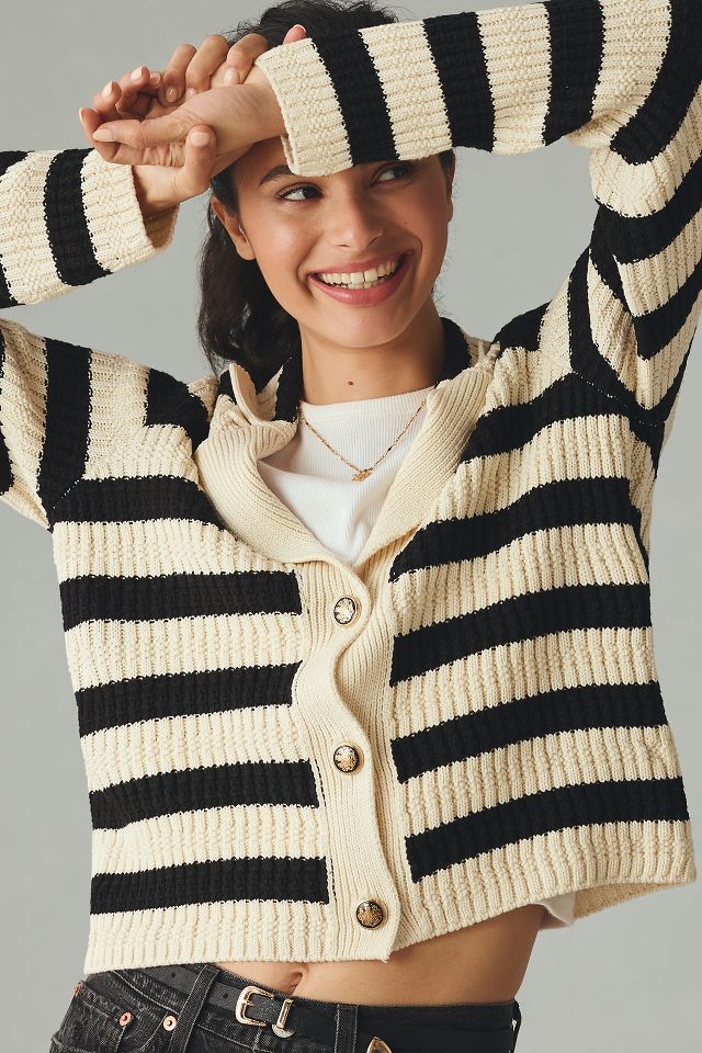 The Greta Polo Cardigan Sweater by Maeve