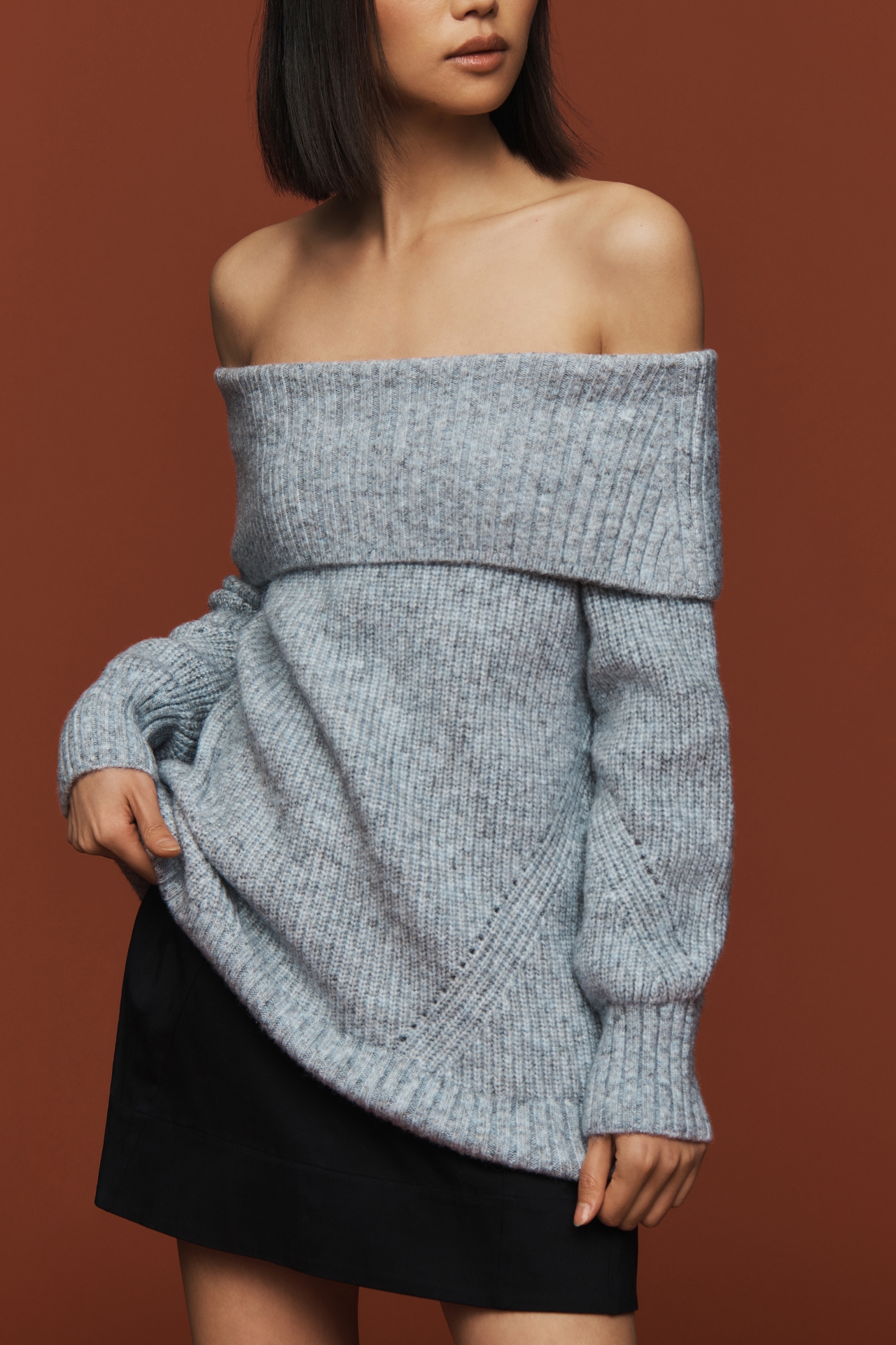 Pilcro Off-The-Shoulder Long-Sleeve Sweater