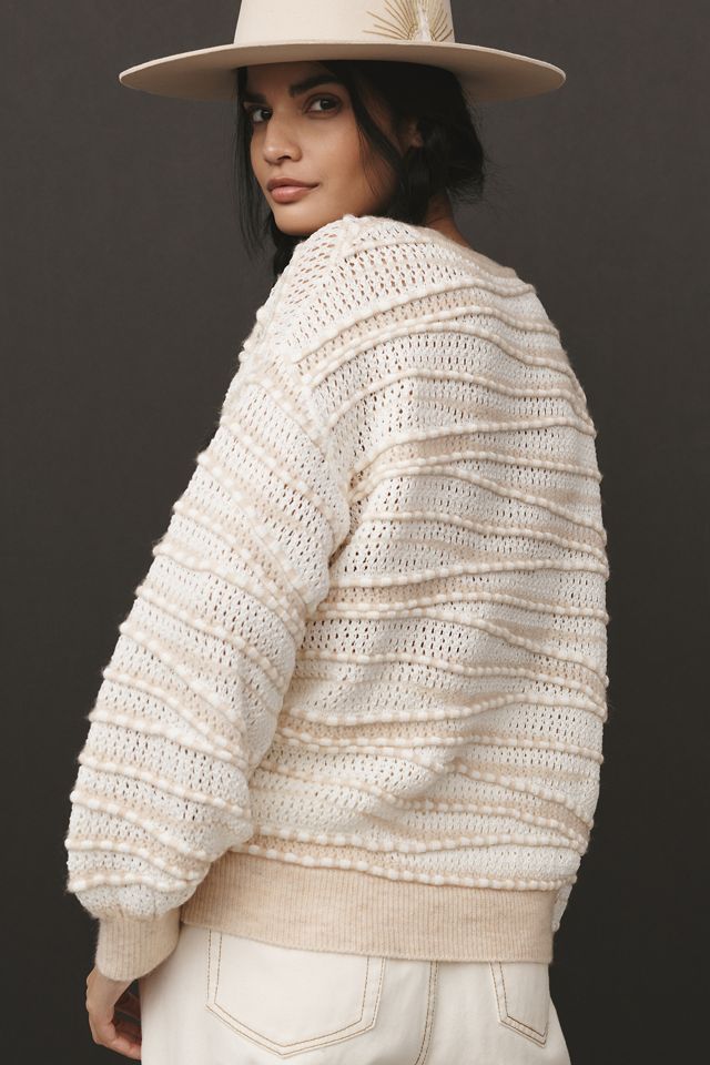 By Anthropologie Open-Stitch Checkered Sweater #1