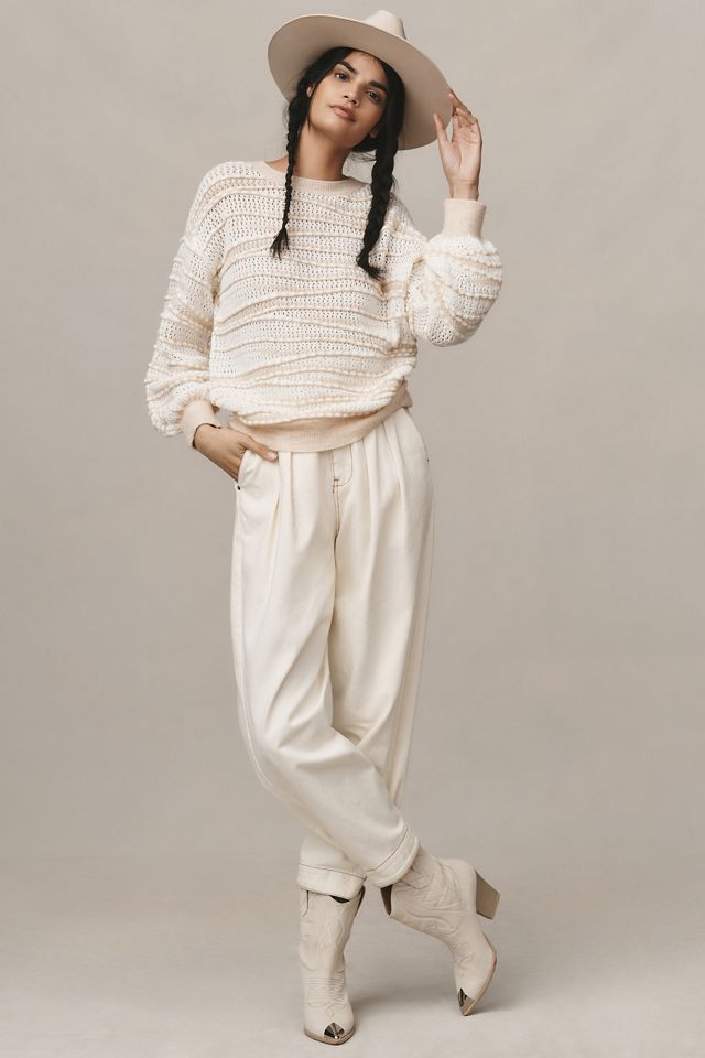 By Anthropologie Open-Stitch Checkered Sweater #2