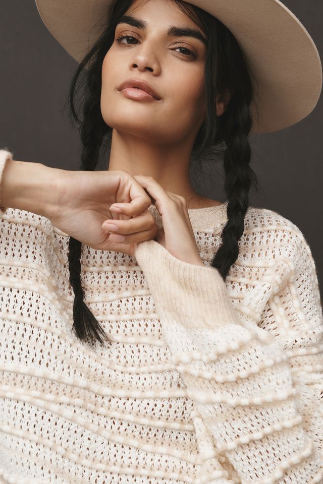 By Anthropologie Open-Stitch Checkered Sweater #3