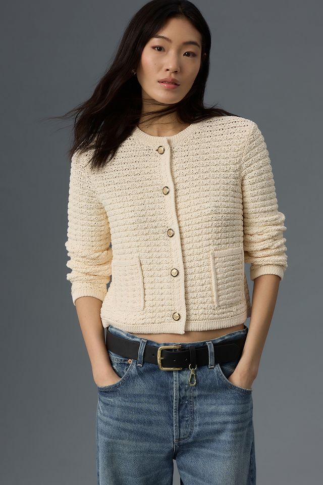 Textured 2025 cardigan sweater