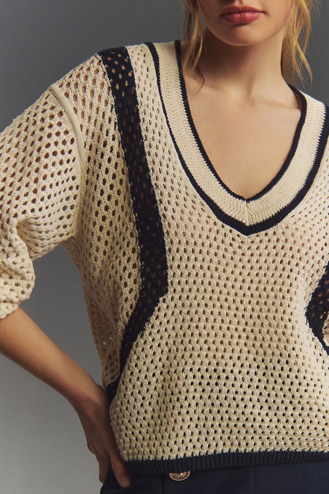 Pilcro Striped Open-Stitch Sweater #3