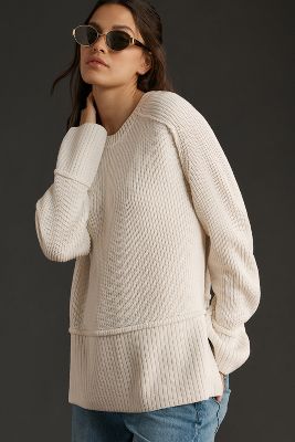 Shop By Anthropologie Easy Pullover Sweater In White