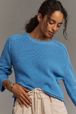 Shop By Anthropologie Easy Pullover Sweater In Blue